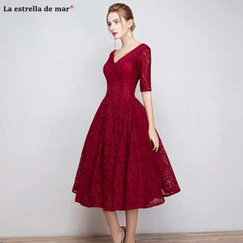 Vestidos boda invitada new lace sexy V neck half sleeve A Line Royal blue pink silver green silver burgundy bridesmaid dresses
Vestidos boda invitada new lace sexy V neck half sleeve A Line Royal blue pink silver green silver burgundy bridesmaid dresses