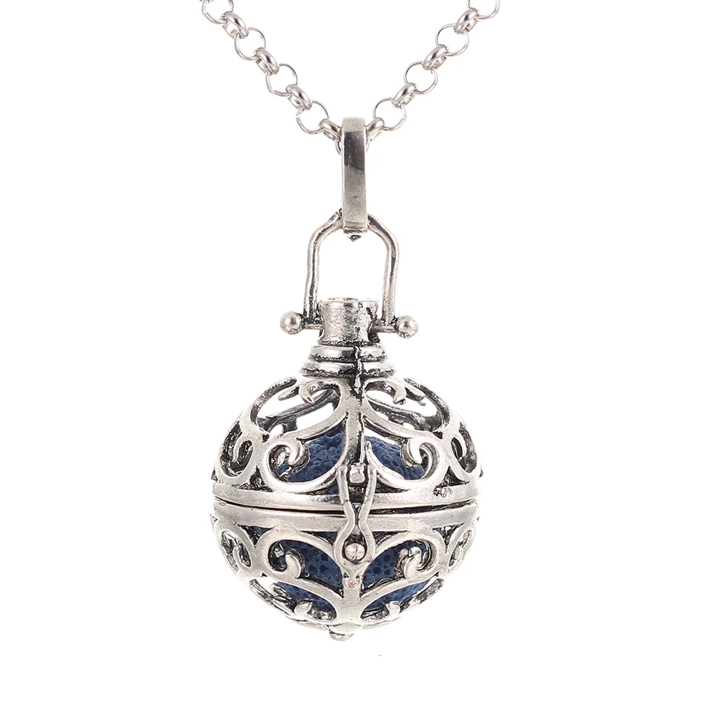 1PC Vintage Silver Flower Ball Open Locket Essential Oil Diffuser Pendant Necklace Aroma Diffuser Necklace with Lava Rock
1PC Vintage Silver Flower Ball Open Locket Essential Oil Diffuser Pendant Necklace Aroma Diffuser Necklace with Lava Rock