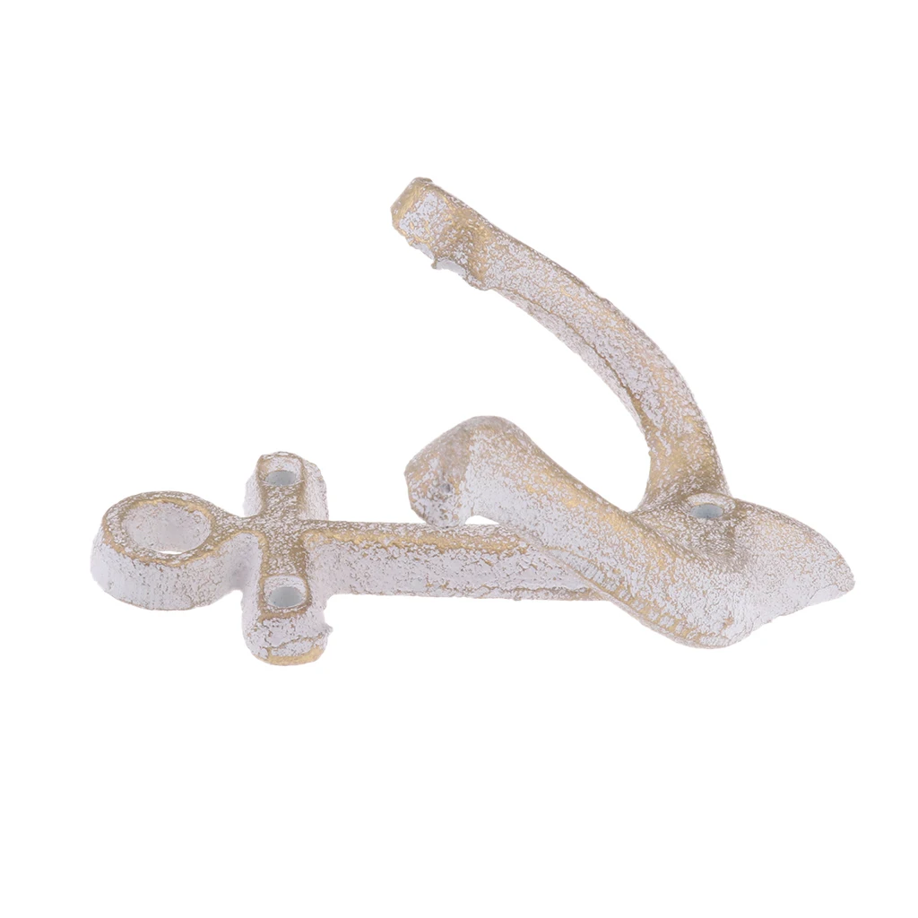 Metal Anchor Hooks Wall Door Mounted Clothes Towel Hat Key Hanger White Red Blue Brown andcrafted classic antique cast iron