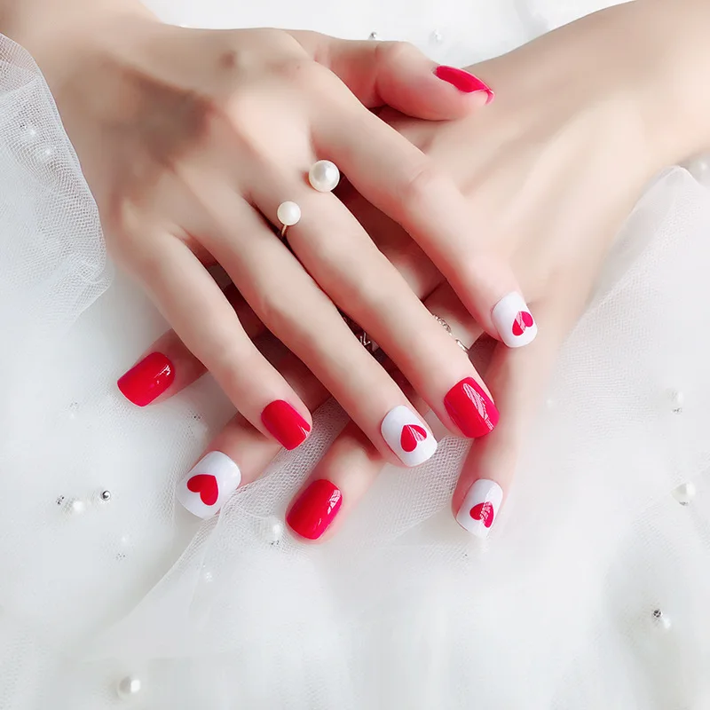 Cute Red Heart False Nails 24pcs Round Head Full Nail Tips Tool Artificial Red Love Heart Fake Nail
Cute Red Heart False Nails 24pcs Round Head Full Nail Tips Tool Artificial Red Love Heart Fake Nail