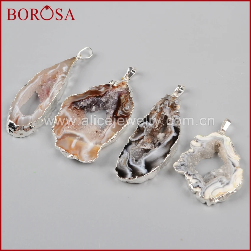 BOROSA 10PCS Freeform Silver Color Natural Onyx Druzy Agates Drusy Geode Slice Pendant Beads Gems for Women Jewelry S0088
BOROSA 10PCS Freeform Silver Color Natural Onyx Druzy Agates Drusy Geode Slice Pendant Beads Gems for Women Jewelry S0088