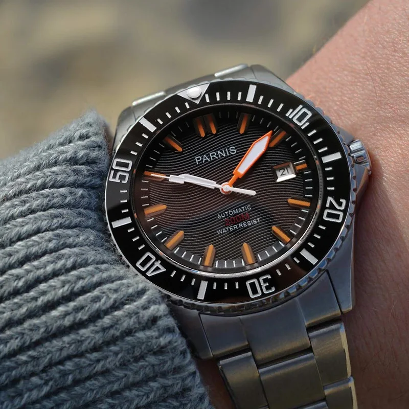 Fashion Parnis 43mm Black Dial Men Automatic Watch Calendar Sapphire Crystal Waterproof Men's Mechanical Watches reloj hombre
Fashion Parnis 43mm Black Dial Men Automatic Watch Calendar Sapphire Crystal Waterproof Men's Mechanical Watches reloj hombre