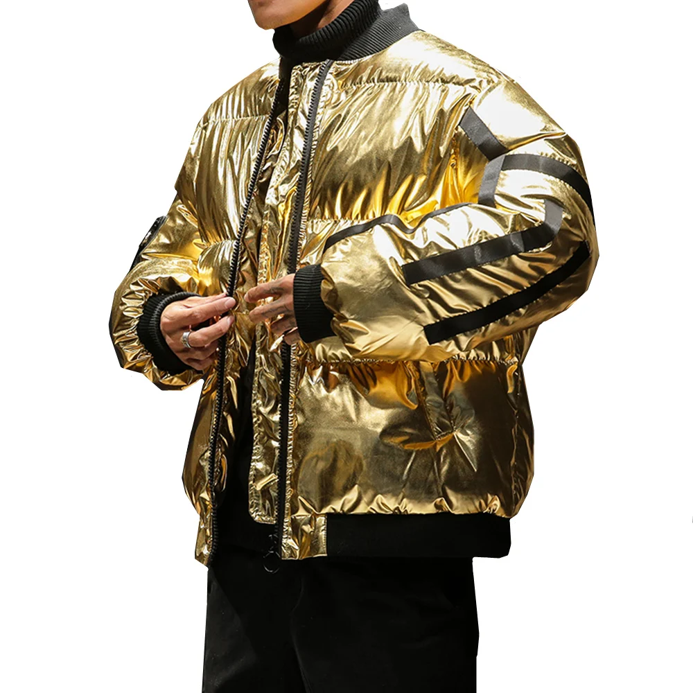 Winter Coat Men Warm Padded Parka Solid Color Gold silver Black Pilot Bomber Jacket Streetwear Hip Hop Male Clothes Outwear 5XL
Winter Coat Men Warm Padded Parka Solid Color Gold silver Black Pilot Bomber Jacket Streetwear Hip Hop Male Clothes Outwear 5XL