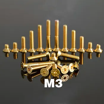 M3 Golden 12.9 Grade Alloy Steel Hex Socket Flat Head Screw DIN7991 For Car Model DIY
M3 Golden 12.9 Grade Alloy Steel Hex Socket Flat Head Screw DIN7991 For Car Model DIY