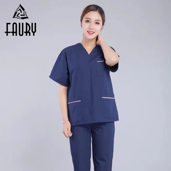 Women V Neck Short Sleeve Summer Workwear Tops Pant Surgical Gowns Overalls for Medical Hospital Scrub Sets Doctor Nurse Clothes
Women V Neck Short Sleeve Summer Workwear Tops Pant Surgical Gowns Overalls for Medical Hospital Scrub Sets Doctor Nurse Clothes