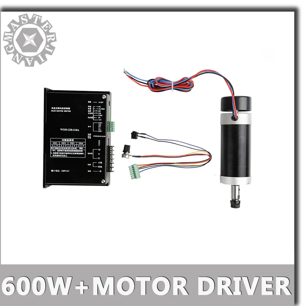 New CNC DC 600W Brushless Spindle Motor 0.6KW ER11 55MM brushless spindle+220VAC WS55-220-310A Stepper Motor Driver Kit.
New CNC DC 600W Brushless Spindle Motor 0.6KW ER11 55MM brushless spindle+220VAC WS55-220-310A Stepper Motor Driver Kit.