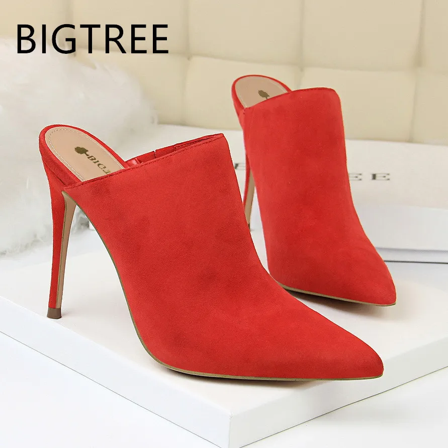 BIGTREE mules Slippers Women's high heels 2019 pointy toe shoes Sexy Female show pumps fashion Summer Stiletto zapatos de mujer 
BIGTREE mules Slippers Women's high heels 2019 pointy toe shoes Sexy Female show pumps fashion Summer Stiletto zapatos de mujer