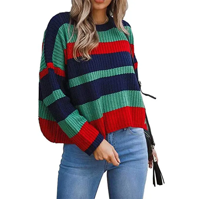 НОВЫЙ свободный лоскутный свитер женский s 2018 зимний негабаритный Вязаный