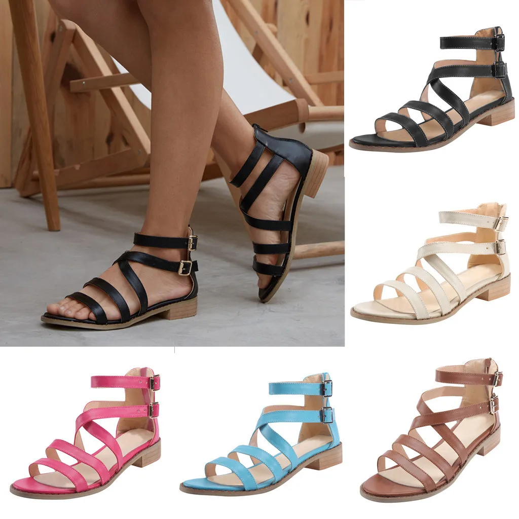 2019 Women's Gladiator Sandals Spring Summer Ladies Rome Shoes Buckle Strap Sandal Ankle Square Heel Low Heel Beach Loafers
2019 Women's Gladiator Sandals Spring Summer Ladies Rome Shoes Buckle Strap Sandal Ankle Square Heel Low Heel Beach Loafers