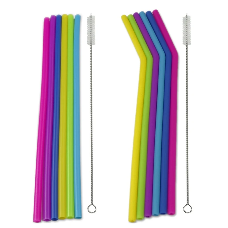 6 Pcs Reusable Drinking Straw Food Grade Silicone Straws For Home Party Barware Accessories + 1 Cleaning Brushes Set
6 Pcs Reusable Drinking Straw Food Grade Silicone Straws For Home Party Barware Accessories + 1 Cleaning Brushes Set