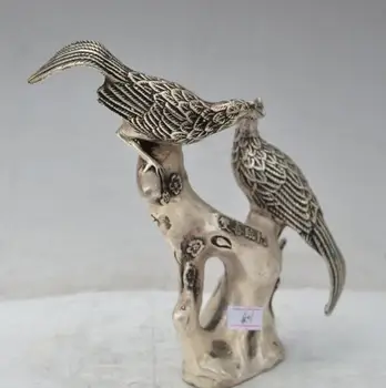 7"chinese fengshui silver flower Magpies bird good lucky Double Happiness statue
7"chinese fengshui silver flower Magpies bird good lucky Double Happiness statue