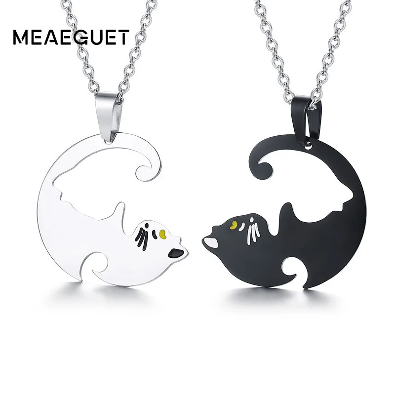 2pcs Black Silver Color Pet Necklace Couples Cat Pendant Stainless Steel Chains Charm Chocker Best Friend Lovers' Chocker Gifts
2pcs Black Silver Color Pet Necklace Couples Cat Pendant Stainless Steel Chains Charm Chocker Best Friend Lovers' Chocker Gifts