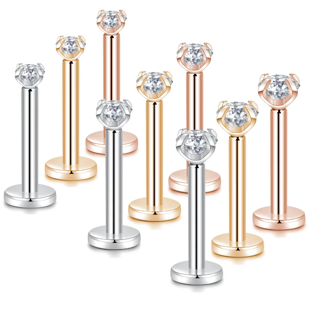 GAGABODY 16G 8mm Labret Monroe Lip Stud 316L Stainless Steel Cartilage Helix Earring Inlaid with CZ
GAGABODY 16G 8mm Labret Monroe Lip Stud 316L Stainless Steel Cartilage Helix Earring Inlaid with CZ