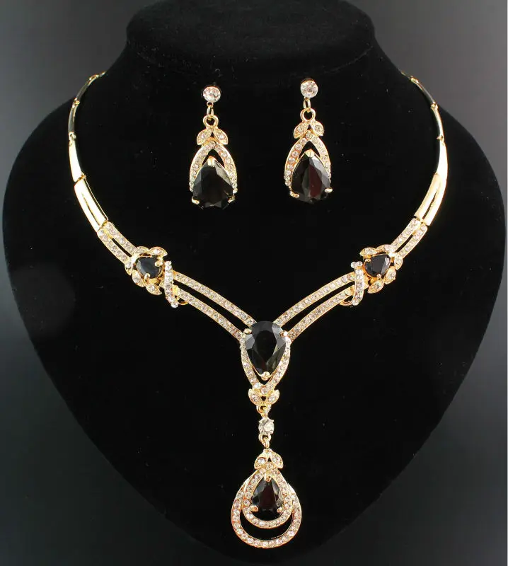 Free shipping gold/silver plated necklace earrings set for bridal black zircon jewelry sets wedding jewelry set for women
Free shipping gold/silver plated necklace earrings set for bridal black zircon jewelry sets wedding jewelry set for women