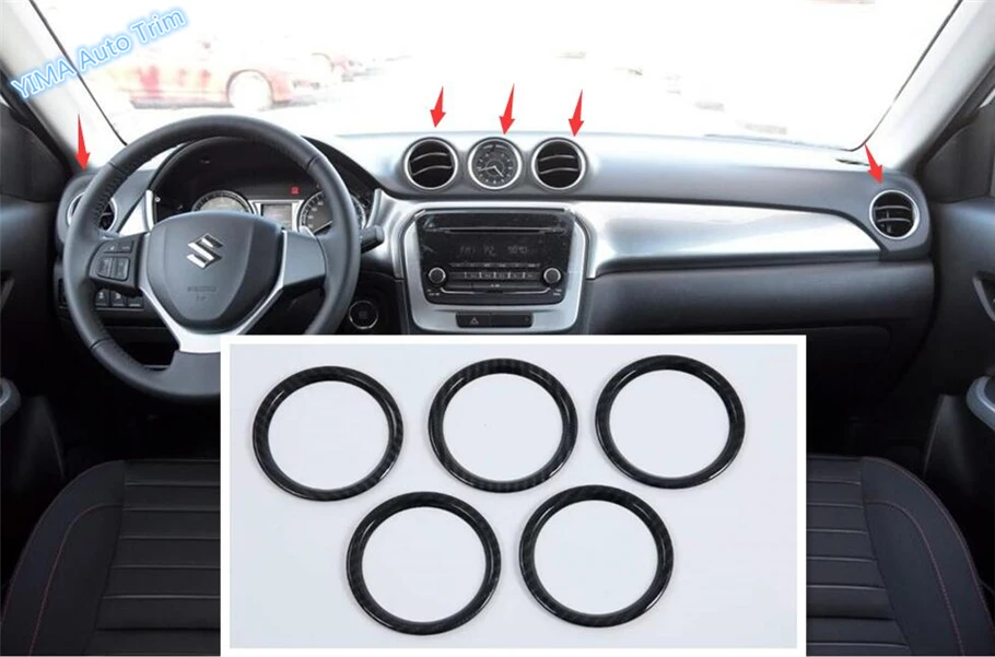 Lapetus Car Styling Air Conditioning AC Outlet Vent Ring Cover Trim Carbon Fiber Color For Suzuki Vitara Escudo 2015 - 2019 ABS
Lapetus Car Styling Air Conditioning AC Outlet Vent Ring Cover Trim Carbon Fiber Color For Suzuki Vitara Escudo 2015 - 2019 ABS