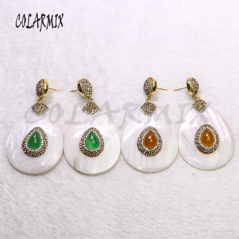 5 pairs natural shell earrings druzy earrings for women jewelry accessories shell stone jewels 6124
5 pairs natural shell earrings druzy earrings for women jewelry accessories shell stone jewels 6124