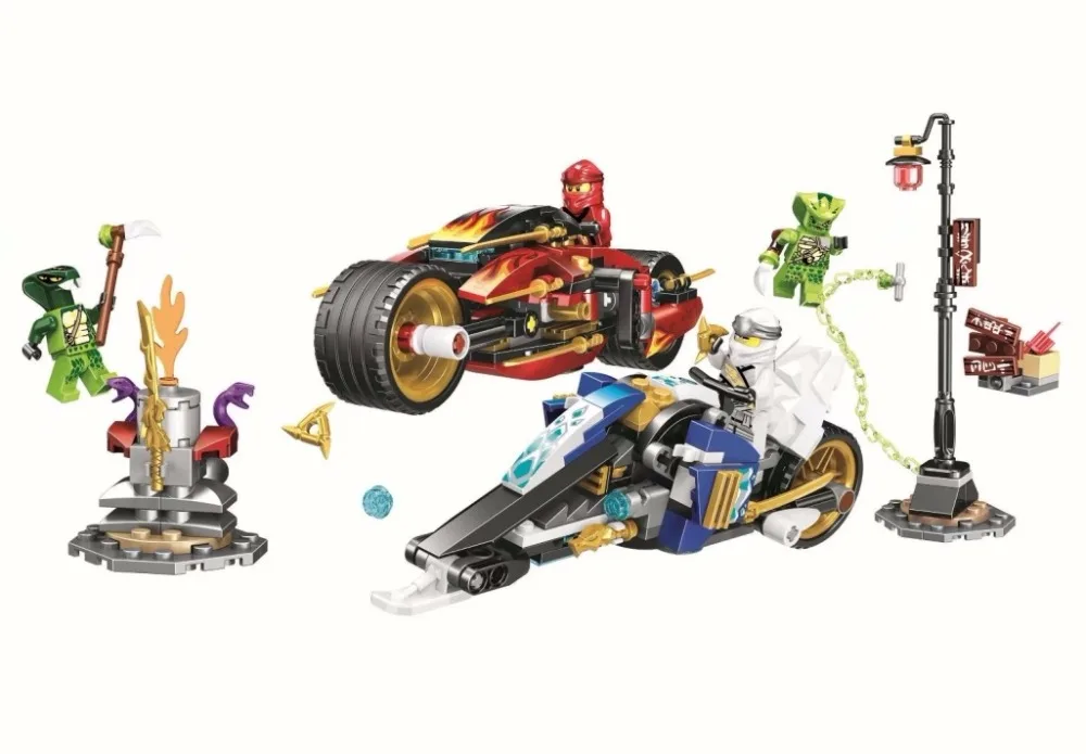2019 Ninjago Kai's Blade Cycle and Zane's Snowmobile Figures Model Building Blocks Compatible with lego Ninja 70667 Toys
2019 Ninjago Kai's Blade Cycle and Zane's Snowmobile Figures Model Building Blocks Compatible with lego Ninja 70667 Toys