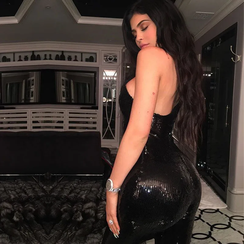 kylie jenner sequin playsuit