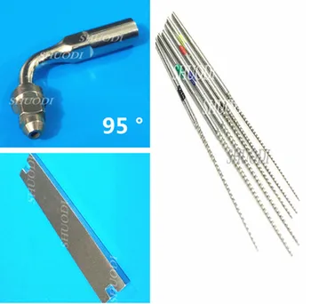 Whole Set 1 Pcs Dental Ultrasonic Scaler Tip (95 degree) + 6 Pcs Root Cleaning NITI Files + 1 Pcs key Wrench
Whole Set 1 Pcs Dental Ultrasonic Scaler Tip (95 degree) + 6 Pcs Root Cleaning NITI Files + 1 Pcs key Wrench