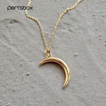Peri'sBox Chic Gold Color Small Moon Pendant Necklaces 925 Sterling Sliver Crescent Choker Necklace Statement Jewelry For Women
Peri'sBox Chic Gold Color Small Moon Pendant Necklaces 925 Sterling Sliver Crescent Choker Necklace Statement Jewelry For Women