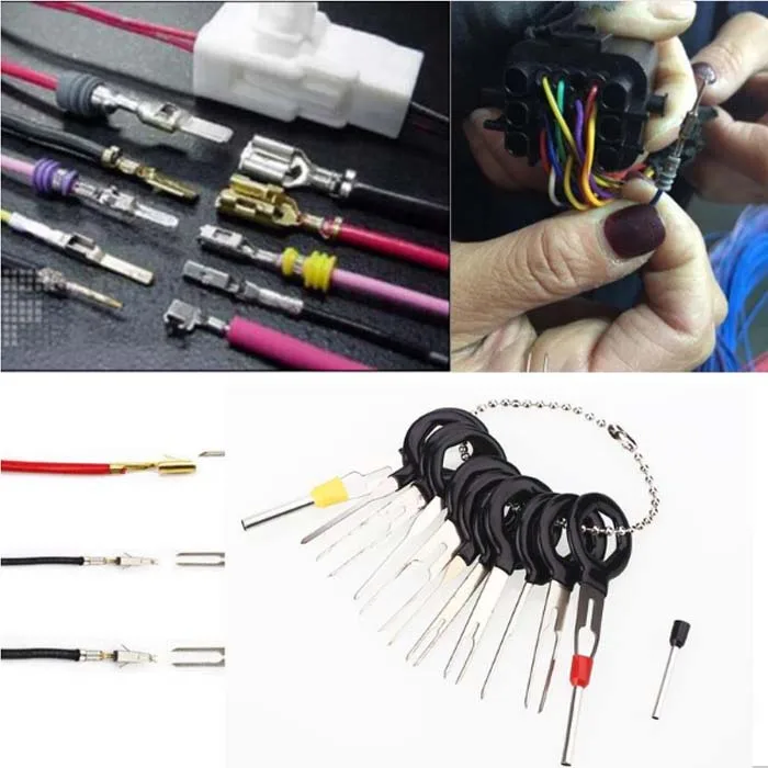 automobile 11pcs Car Cable Line Terminal Removal Tools Kit Set Harness Pin Extractor Electrica Connector Repair Hand Plug Key
automobile 11pcs Car Cable Line Terminal Removal Tools Kit Set Harness Pin Extractor Electrica Connector Repair Hand Plug Key