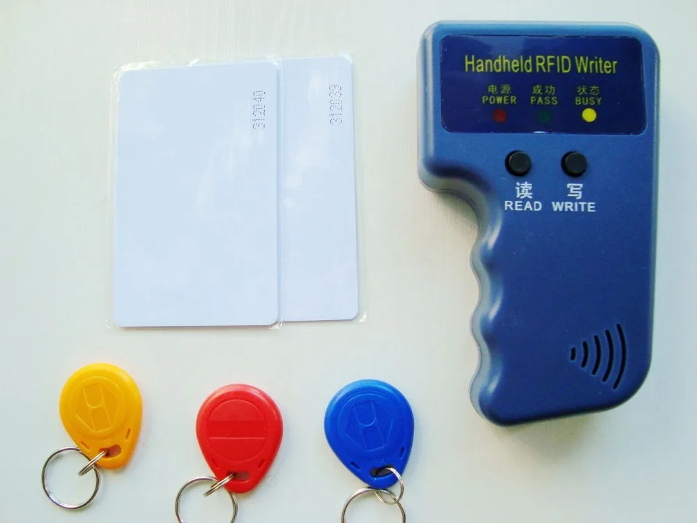 125KHz EM4100 TK4100 RFID Copier Writer Duplicator Programmer Reader +5Pcs EM4305 ID Keyfobs Tags +5pcsT5577 Rewritable Cards
125KHz EM4100 TK4100 RFID Copier Writer Duplicator Programmer Reader +5Pcs EM4305 ID Keyfobs Tags +5pcsT5577 Rewritable Cards