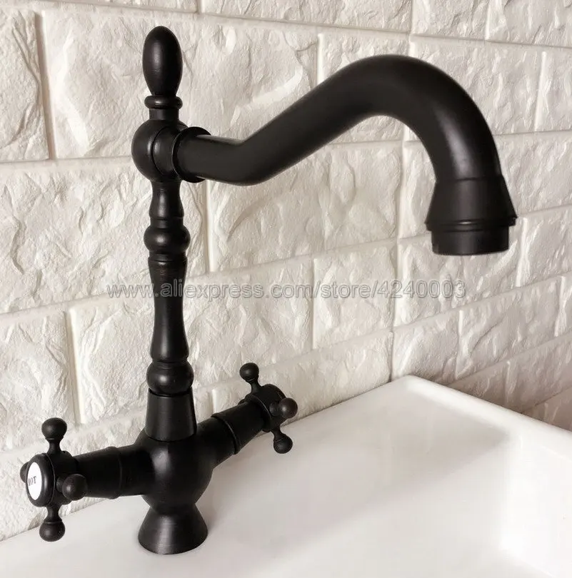 Dual Handle Swivel Bathroom Kitchen Sink Faucet Black Color Brass Mixer Tap with Hot and Cold Water Deck Mounted Knf381
Dual Handle Swivel Bathroom Kitchen Sink Faucet Black Color Brass Mixer Tap with Hot and Cold Water Deck Mounted Knf381