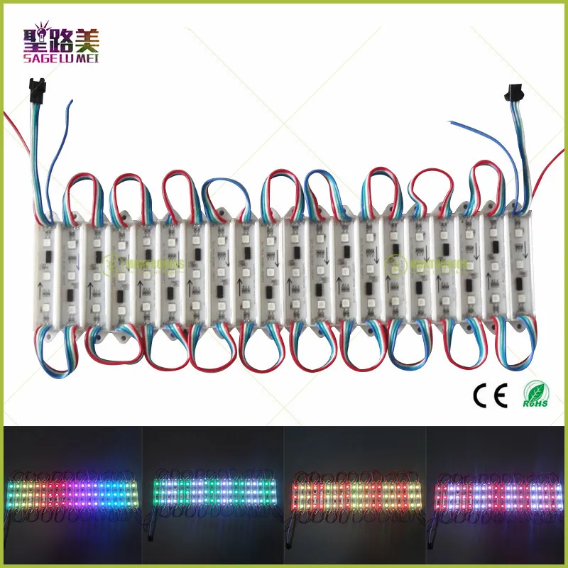 DC12V WS2811IC 3 leds 5050 RGB SMD LED Module Light 100pcs Super Bright Waterproof IP68 led pixel strings by DHL Fedex Express | Освещение