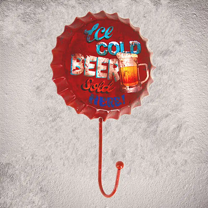 "Ice Cold Beer Sold Here" Beer Bottle Cap Hook Creative Modern Wall Hook Coat & Hat Metal Wall Poster
"Ice Cold Beer Sold Here" Beer Bottle Cap Hook Creative Modern Wall Hook Coat & Hat Metal Wall Poster