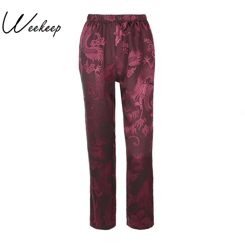 Weekeep 2017 Women Dragon Print Chinese Style Retro Loose Pants Autumn Winter Fashion Pantalon Femme Straight Trousers Bottom
Weekeep 2017 Women Dragon Print Chinese Style Retro Loose Pants Autumn Winter Fashion Pantalon Femme Straight Trousers Bottom