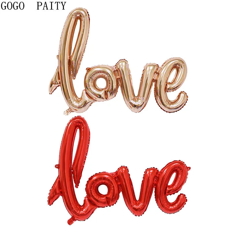 

GOGO PAITY Ligatures Love Champagne Red Aluminium Foil Balloon Helium Ballons Birthday Wedding Valentine'S Day Party Decoration