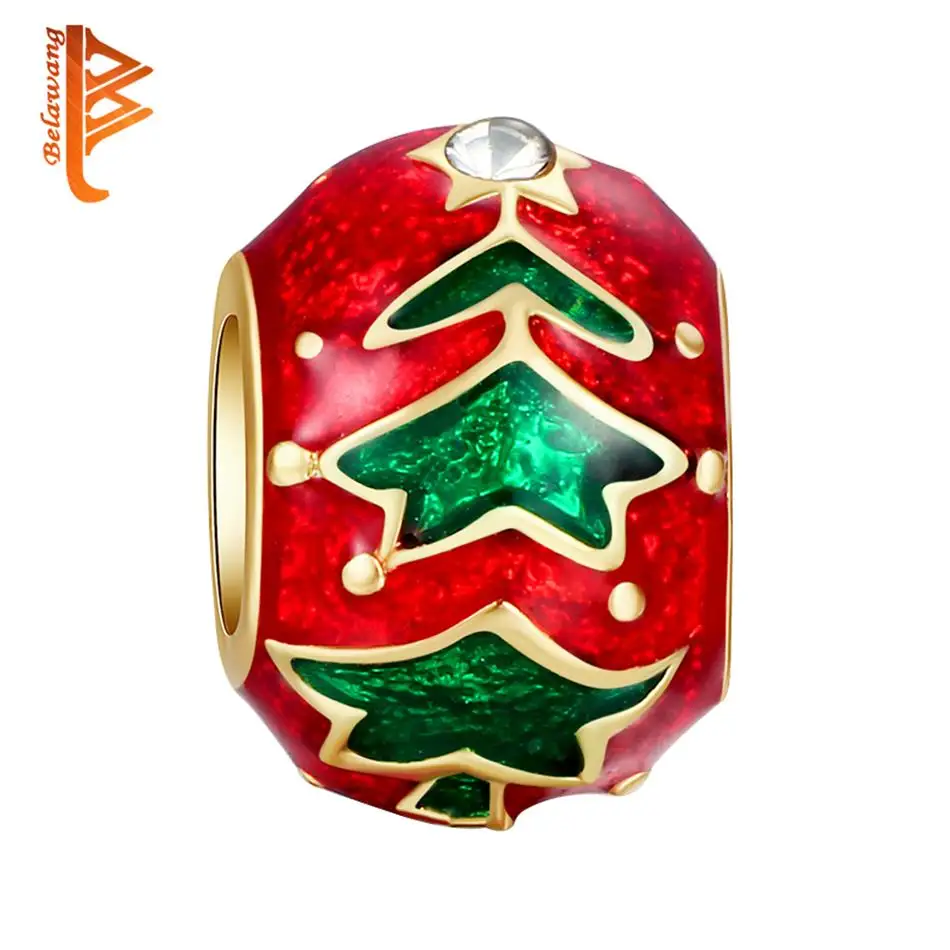 BELAWANG Authentic Red Enamel Silver Christmas Tree Round Charms Beads Fit Bracelet Necklace DIY Original Jewelry
BELAWANG Authentic Red Enamel Silver Christmas Tree Round Charms Beads Fit Bracelet Necklace DIY Original Jewelry