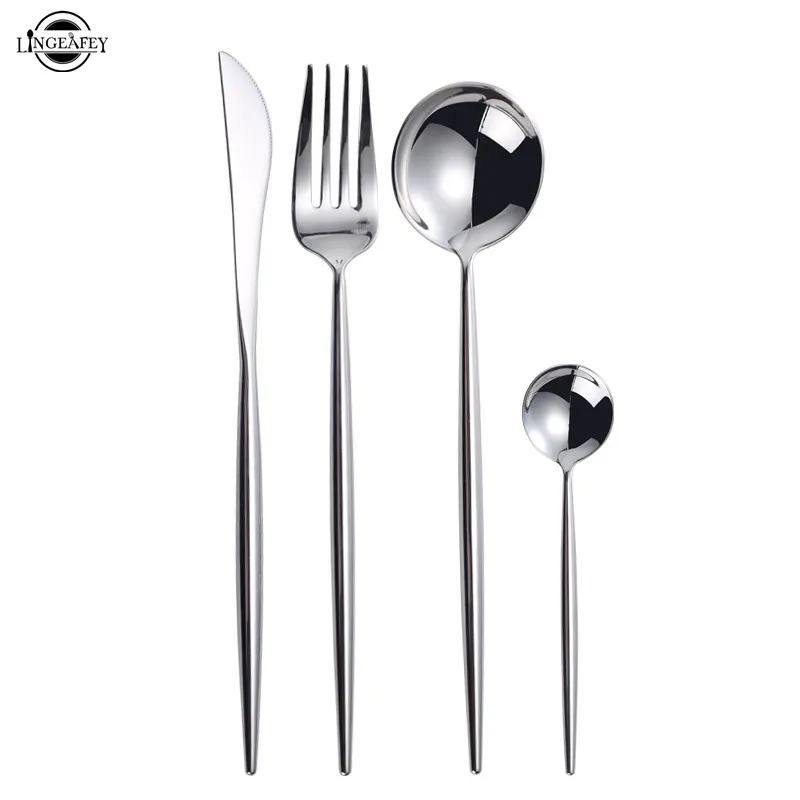 Cutlery Kitchen Tableware Set 18/10 Stainless Steel Silverware Spoon Fork Knife Set Silver Cutlery Knives Wedding Dinnerware Set
Cutlery Kitchen Tableware Set 18/10 Stainless Steel Silverware Spoon Fork Knife Set Silver Cutlery Knives Wedding Dinnerware Set