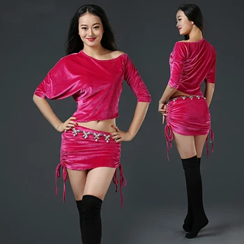Oblique Shoulder Velvet Modal Sexy Belly Dance Short Skirt 2pcs Set for Women/female, New gypsy performance wear costumes ZM167
Oblique Shoulder Velvet Modal Sexy Belly Dance Short Skirt 2pcs Set for Women/female, New gypsy performance wear costumes ZM167