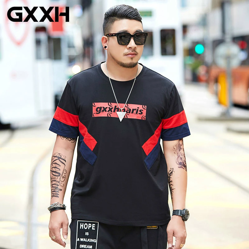 GXXH Tide Men's Short Sleeve T-shirt Loose Round Collar and Fertilizer Increase Leisure Fat Short Sleeve Patchwork Printed Shirt
GXXH Tide Men's Short Sleeve T-shirt Loose Round Collar and Fertilizer Increase Leisure Fat Short Sleeve Patchwork Printed Shirt
