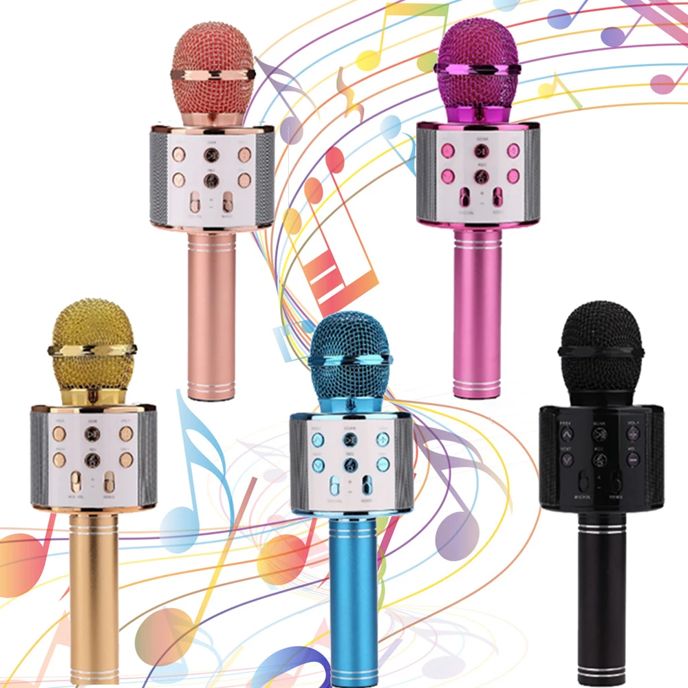 Microphone Bluetooth Wireless Speaker Handheld Karaoke Mic Music Player Singing Professional KTV with Covers for Phone PC Tablet
Microphone Bluetooth Wireless Speaker Handheld Karaoke Mic Music Player Singing Professional KTV with Covers for Phone PC Tablet