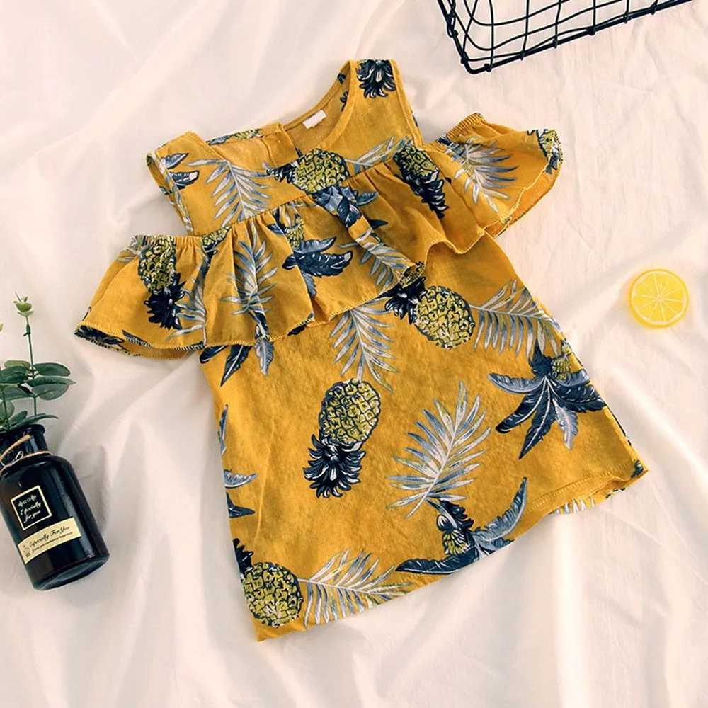 Childrens Suit Cotton Fashion Children Kid Girls Ruffles Pineapple Print Sleeveless Princess Dresses Clothes Yellow Summer FEB26
Childrens Suit Cotton Fashion Children Kid Girls Ruffles Pineapple Print Sleeveless Princess Dresses Clothes Yellow Summer FEB26