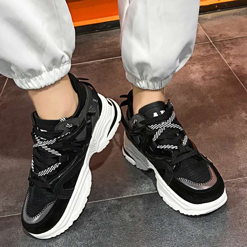 Leather Dad Platform Chunky Sneakers Unisex Couple Casual Shoes Harajuk Thick Sole Travel Walking Work Shoe 2019 Drop Shipping
Leather Dad Platform Chunky Sneakers Unisex Couple Casual Shoes Harajuk Thick Sole Travel Walking Work Shoe 2019 Drop Shipping