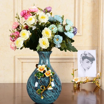QIFU new arrive crystal glass drawing process metal enamel craft decorative vase for home decor
QIFU new arrive crystal glass drawing process metal enamel craft decorative vase for home decor