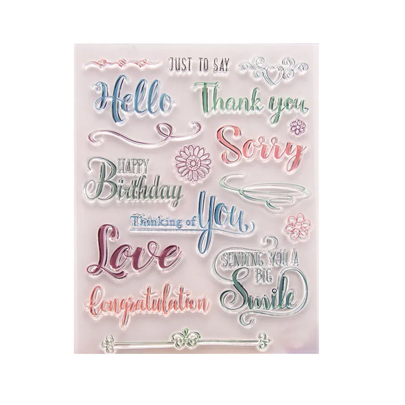 Hello Thank you Love Words phrase sentiments Transparent Rubber Clear Stamp Scrapbook/Photo Album DIY Card Making Clear Stamps
Hello Thank you Love Words phrase sentiments Transparent Rubber Clear Stamp Scrapbook/Photo Album DIY Card Making Clear Stamps