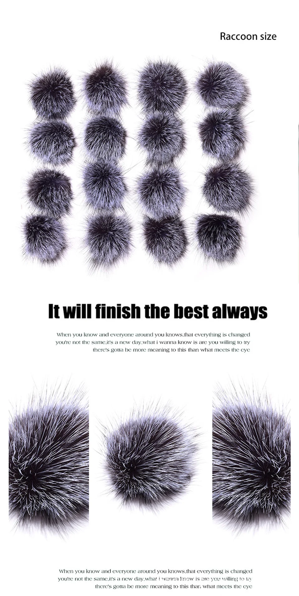 Luxurious 100% Real Silver Fox Fur Pompoms For Winter Hat 15cm Genuine Fur Pom For Bag Hats Cap Scarf Gloves (8)