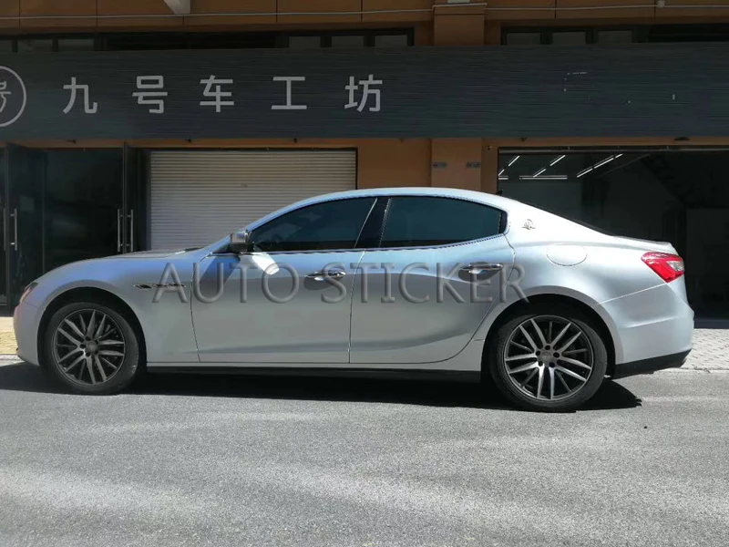 silver pearl metal car wrap 22