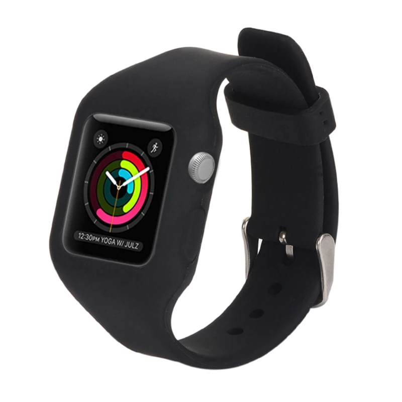 Silicone Watchband With Protective Case Cover For Apple Watch 3 2 1 38mm 42mm AUG-7A
Silicone Watchband With Protective Case Cover For Apple Watch 3 2 1 38mm 42mm AUG-7A