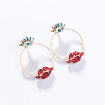 2019 New trend Red lips eye earrings Women Crystal from Austrian 925 silver needle personality fashion female For Party
2019 New trend Red lips eye earrings Women Crystal from Austrian 925 silver needle personality fashion female For Party