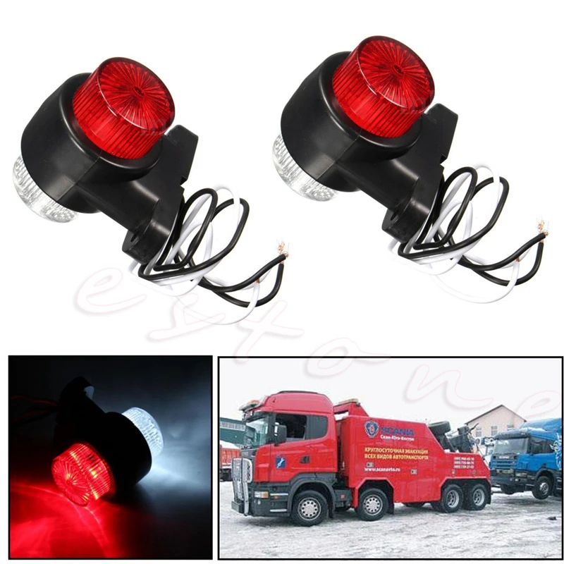 2Pcs 10-30V 8 LED Red & White Side Marker Light Lamp for Trailer Truck Lorry Caravan
2Pcs 10-30V 8 LED Red & White Side Marker Light Lamp for Trailer Truck Lorry Caravan