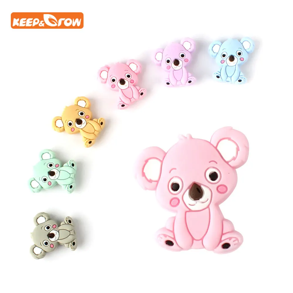 KEEP&GROW 6pc Silicone Mini Koala Silicone Beads BPA Free Baby Teething Accessories Food Grade Silicone Beads For DIY Making
KEEP&GROW 6pc Silicone Mini Koala Silicone Beads BPA Free Baby Teething Accessories Food Grade Silicone Beads For DIY Making