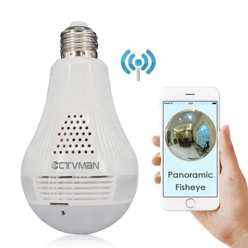 CTVMAN 360 Camera Security CCTV Mini Wireless IP Lamp Cameras Fisheye Panoramic Bulb 960P 1080P 3MP 5MP Network Wifi Ipcam
CTVMAN 360 Camera Security CCTV Mini Wireless IP Lamp Cameras Fisheye Panoramic Bulb 960P 1080P 3MP 5MP Network Wifi Ipcam