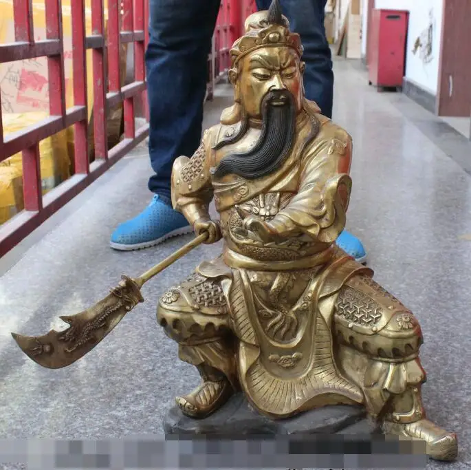 S01868 21" Chinese Copper Bronze Gilt Seat Warrior GuanGong Guan Yu God Of Sward Statue
S01868 21" Chinese Copper Bronze Gilt Seat Warrior GuanGong Guan Yu God Of Sward Statue