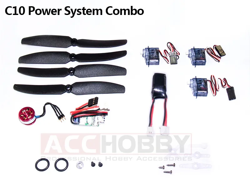 Micro Power System Combos,C10 (Including propeller saver,propeller,motor(KV 2900),ESC,servo,battery)
Micro Power System Combos,C10 (Including propeller saver,propeller,motor(KV 2900),ESC,servo,battery)
