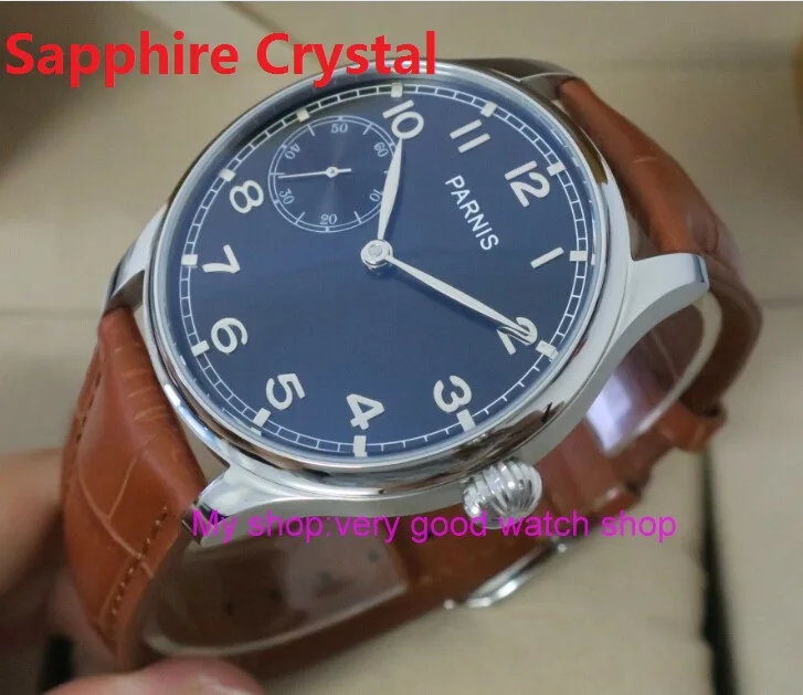 Sapphire Crystal 44mm PARNIS Black dial Asian 6497 / ST3600 Mechanical Hand Wind men's watch Mechanical watches 191
Sapphire Crystal 44mm PARNIS Black dial Asian 6497 / ST3600 Mechanical Hand Wind men's watch Mechanical watches 191